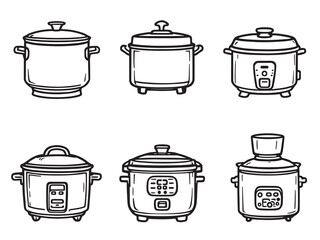 Simple Line Art Rice Cookers