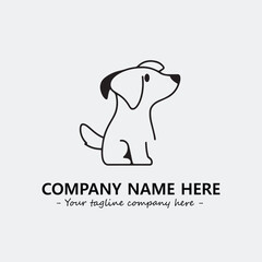 Dog illustration black and white for logo company vector image
