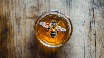 Whimsical Happy Bee in a Surreal Honey Chaos
