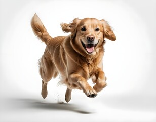 Happy Golden Retriever Running