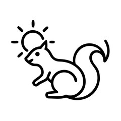 Fototapeta premium Sun icon with squirrel