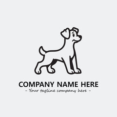 Dog illustration black and white for logo company vector image
