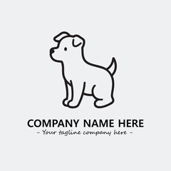 Dog illustration black and white for logo company vector image
