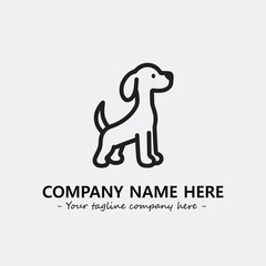 Dog illustration black and white for logo company vector image
