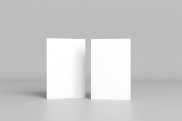Blank cards mockup clean grey studio background