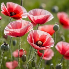 Obraz premium Field of Pink Poppies