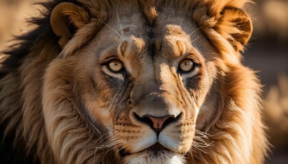 Naklejka premium Majestic Male Lion Portrait