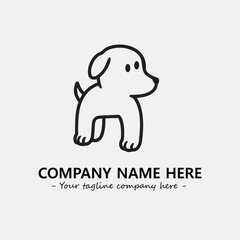 Obraz premium Dog illustration black and white for logo company vector image 