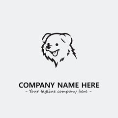 Dog illustration black and white for logo company vector image
