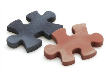 Fototapeta premium Colorful Puzzle Pieces on White Background for Creative Concept and Problem Solving