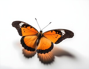 Obraz premium Orange Butterfly on White Background