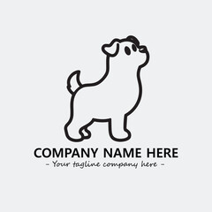 Dog illustration black and white for logo company vector image
