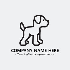 Dog illustration black and white for logo company vector image
