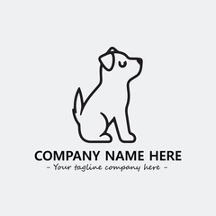 Dog illustration black and white for logo company vector image
