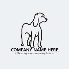 Dog illustration black and white for logo company vector image
