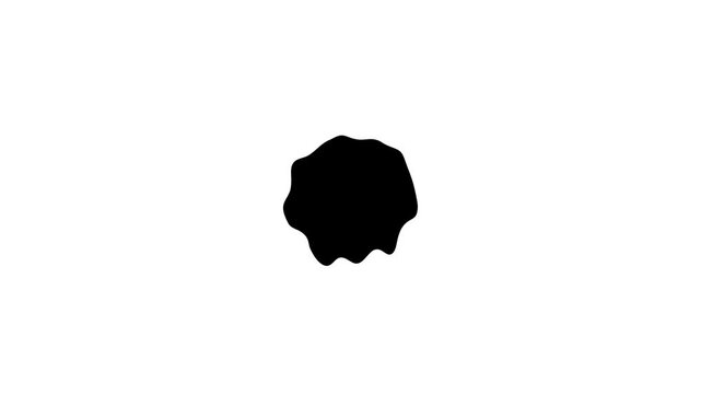 Abstract black blob shape on white background