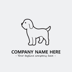 Dog illustration black and white for logo company vector image
