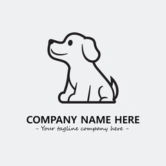Dog illustration black and white for logo company vector image
