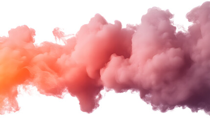 Naklejka premium Vibrant Orange and Pink Abstract Cloudscape in Misty Fog and Smoke Curve Pattern