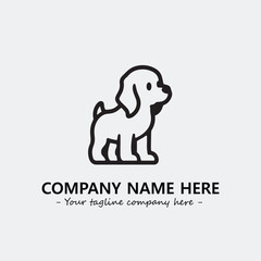 Obraz premium Dog illustration black and white for logo company vector image 