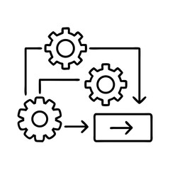 Obraz premium Process Flow with Gear Icon Representing Automation and Workflow Optimization