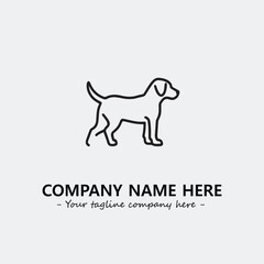 Dog illustration black and white for logo company vector image
