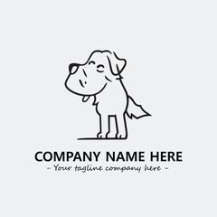 Dog illustration black and white for logo company vector image
