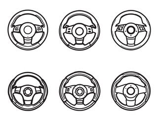 Steering Wheel Simple Line Drawing