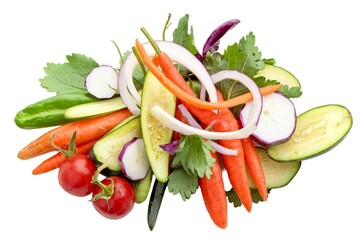 Vegetable salad isolated on white background