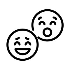 Smiley and Surprised Face Icon Representing Emotional Expression and Reactions