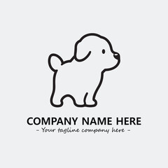 Dog illustration black and white for logo company vector image
