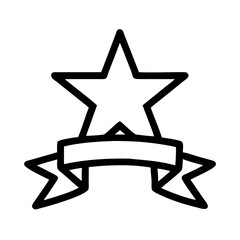 Obraz premium Star with Ribbon Base Icon Representing Featured Content and Highlights