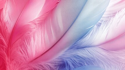 Fototapeta premium Colorful abstract background with soft feather-like textures in pink and blue shades creating a serene and artistic atmosphere for design projects and creative works concept