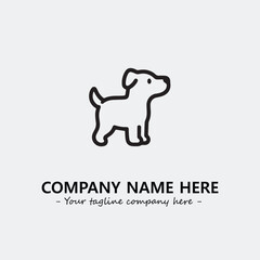 Dog illustration black and white for logo company vector image

