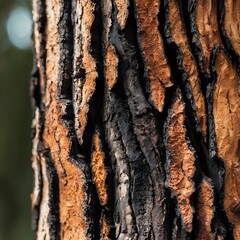 Naklejka premium Charred Tree Bark Texture