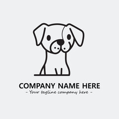 Dog illustration black and white for logo company vector image
