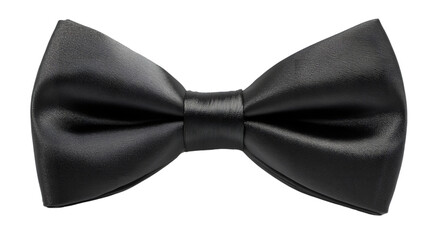 Stylish Black Bow Tie Isolated on White Background for Professional Attire Concepts