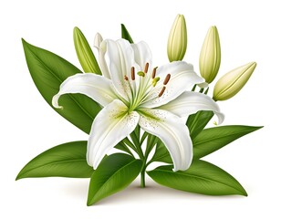 Fototapeta premium White Lily Flower Bouquet