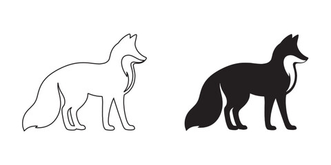Professional fox silhouette with modern outline and vector design – perfect for nature projects – fox icon – fox illustration – fox lineart

