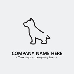 Dog illustration black and white for logo company vector image
