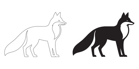 Graceful fox silhouette in minimalist style – perfect for eco-friendly branding – fox icon – fox illustration – fox lineart – fox line art

