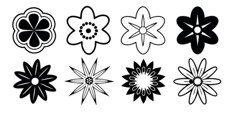 Abstract floral decoration flowers vector Design line art illustration silhouettes Floral vintage sketch   
