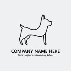 Dog illustration black and white for logo company vector image
