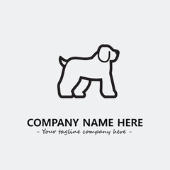 Dog illustration black and white for logo company vector image
