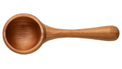 wooden measuring cup top view with rich grain texture and smooth finish on isolated background for kitchen or culinary design
