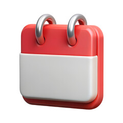 This 3d vector design features a red calendar icon, a symbol for office business and web concepts