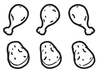 Butter Chicken set line art 