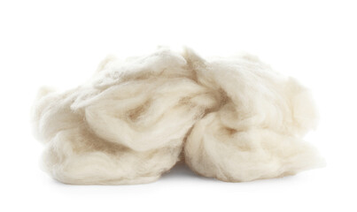 Heap of soft wool isolated on white