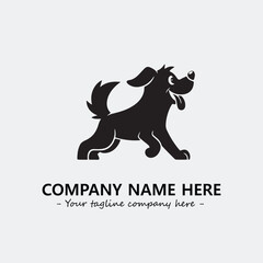 Dog illustration black and white for logo company vector image
