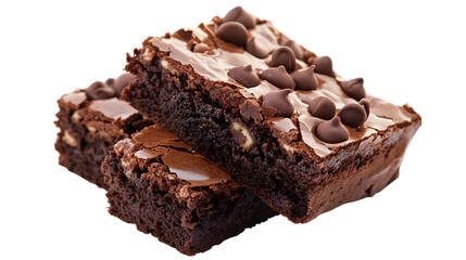 Delicious Chocolate Brownie Cake with a Transparent Background for Versatile Design Projects